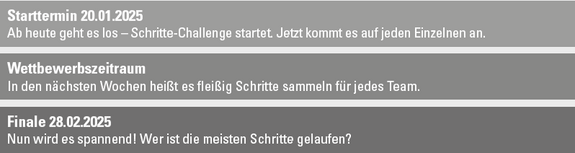 Ablaufplan der Schrittechallenge 2025