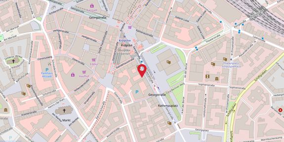 Eine Stadtkarte von Hannover mit BKK24 Standort Markierung.