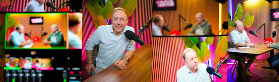 Fotos, Szenen im Podcaststudio bei der Aufnahme von einfach gesund!