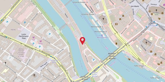 Stadtkarte Bremen mit Markierung des BKK24 Standortes.