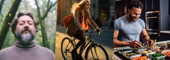 Frau sitzt zufrieden auf dem Sofa