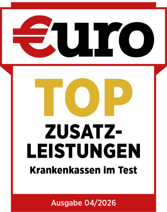 Siegel des Euro Magazins mit der Auszeichnung "Top Zusatzleistungen"