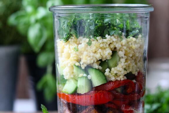 Salat im Glas