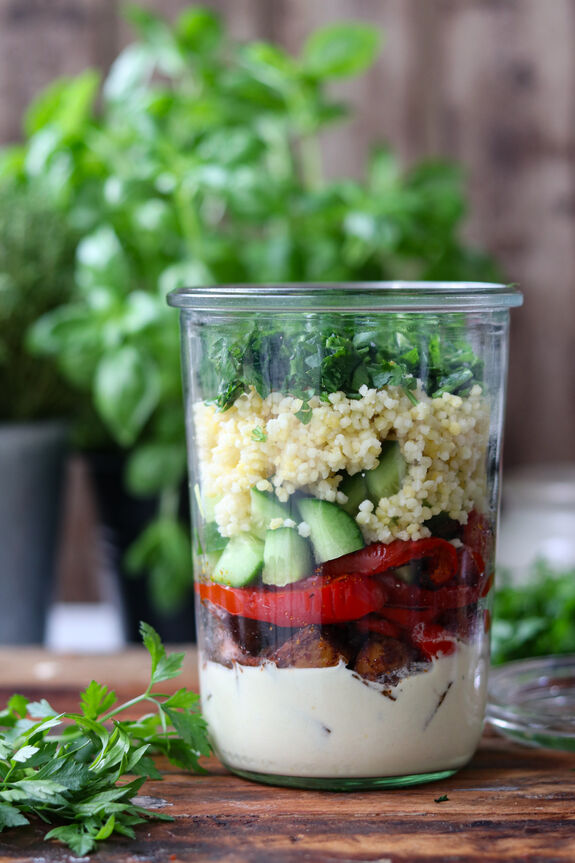 Salat im Glas