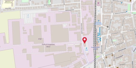 Auf einer Stadtkarte von Frankenthal ist der BKK24 Standort markiert.