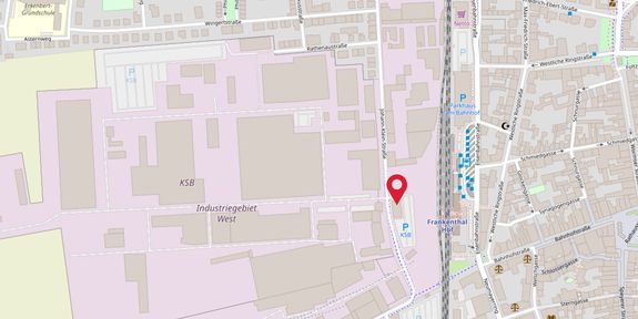 Auf einer Stadtkarte von Frankenthal ist der BKK24 Standort markiert.