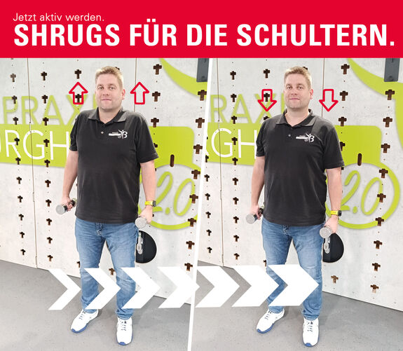 Übung Shrugs für den Rücken