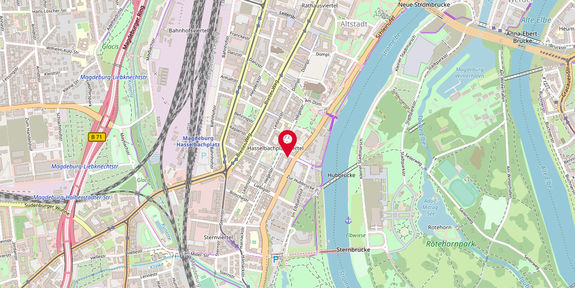Stadtkarte Magdeburg mit Markierung BKK24 Standort