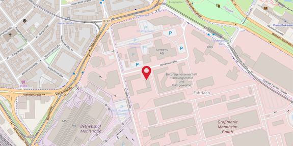 Stadtkarte Mannheim mit Markierung BKK24 Standort
